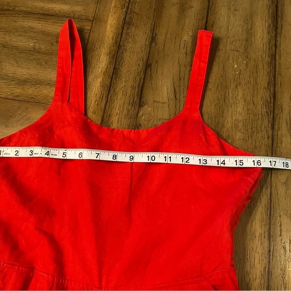 Cynthia Rowley 100% Linen Wide Leg Cropped Romper Jumpsuit, size 4, Orange - Picture 8 of 11